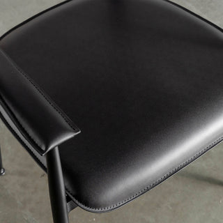 DONATO VEGAN LEATHER DINING CHAIR  |  NOIR BLACK CLOSE UP