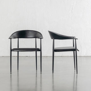 DONATO VEGAN LEATHER DINING CHAIR  |  NOIR BLACK