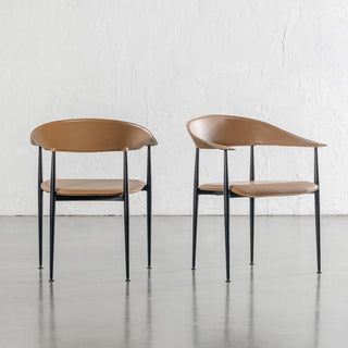 DONATO VEGAN LEATHER DINING CHAIR  |  SADDLE TAN