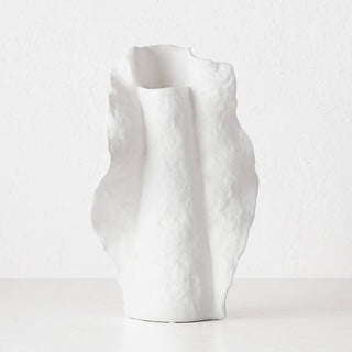 LIVING BY DESIGN EXCLUSIVE  |  DRUYA CERAMIC VASE  |  LARGE  |  NATURAL WHITE CERAMIC