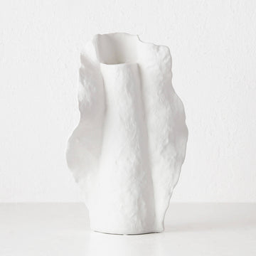 LIVING BY DESIGN EXCLUSIVE  |  DRUYA CERAMIC VASE  |  LARGE  |  NATURAL WHITE CERAMIC