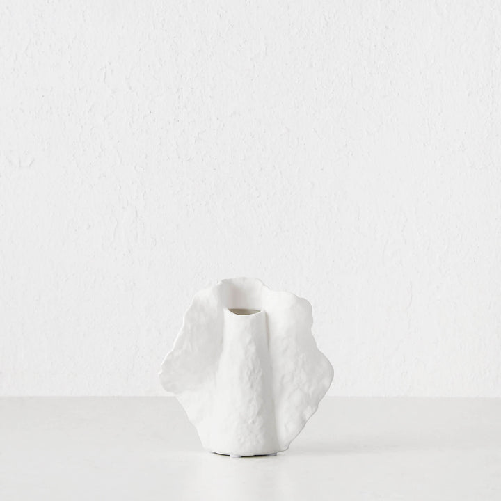 DRUYA CERAMIC VASE SMALL  |  NATURAL WHITE CERAMIC
