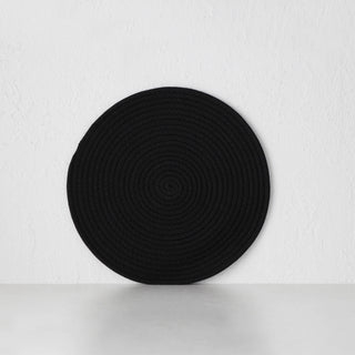 Demi Cotton Round Placemat - 38cm - black