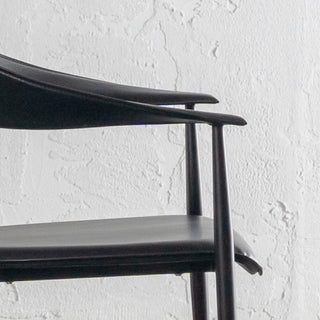 DONATO VEGAN LEATHER DINING CHAIR  |  NOIR BLACK