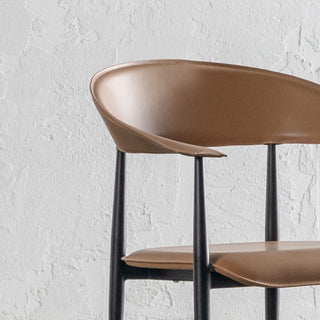 DONATO VEGAN LEATHER DINING CHAIR  |  SADDLE TAN