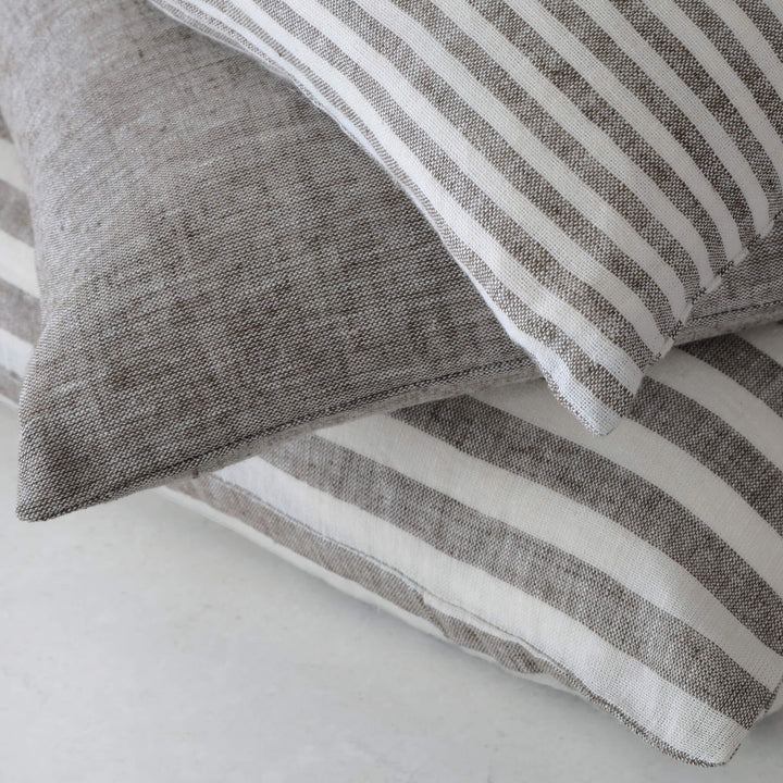 CADIZ + FRONTERA CUSHION | EBONY MOCHA | COLLECTION STACK CLOSE UP