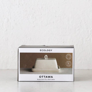 OTTAWA STONEWARE BUTTER DISH + TRAY  |  CALICO
