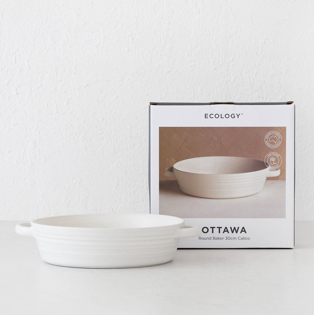 65% FINAL SALE  |  ECOLOGY OTTAWA  |  30CM ROUND BAKING DISH  |  CALICO