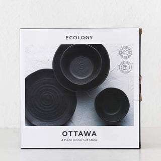 OTTAWA STONEWARE 4 PIECE DINNER BOX SET  |  STONE