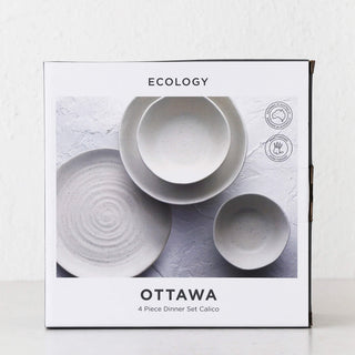 Ottawa Stoneware Dinner 4 Pc BOX SET | Calico