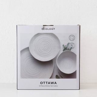 OTTAWA STONEWARE 12 PIECE DINNER BOX SET  |  CALICO