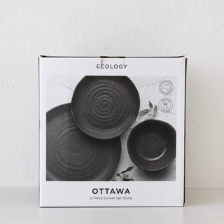 OTTAWA STONEWARE 12 PIECE DINNER BOX SET  |  STONE