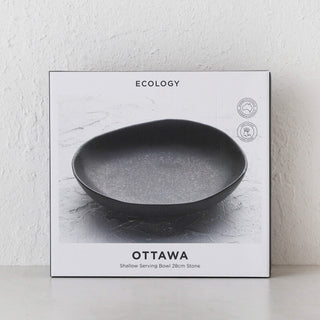 OTTAWA STONEWARE 28CM SHALLOW SERVING BOWL  |  STONE