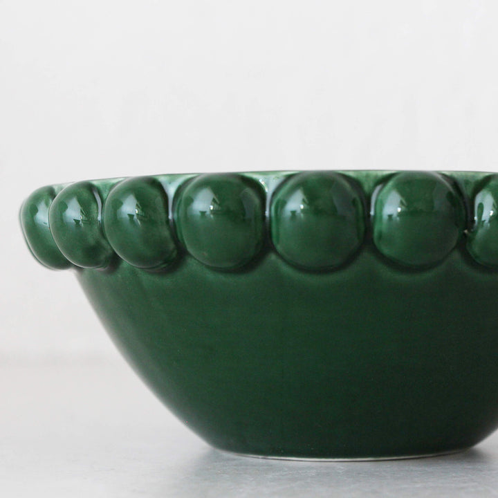 EDEN CHRISTMAS BOWL  | GREEN CERAMIC CLOSE UP