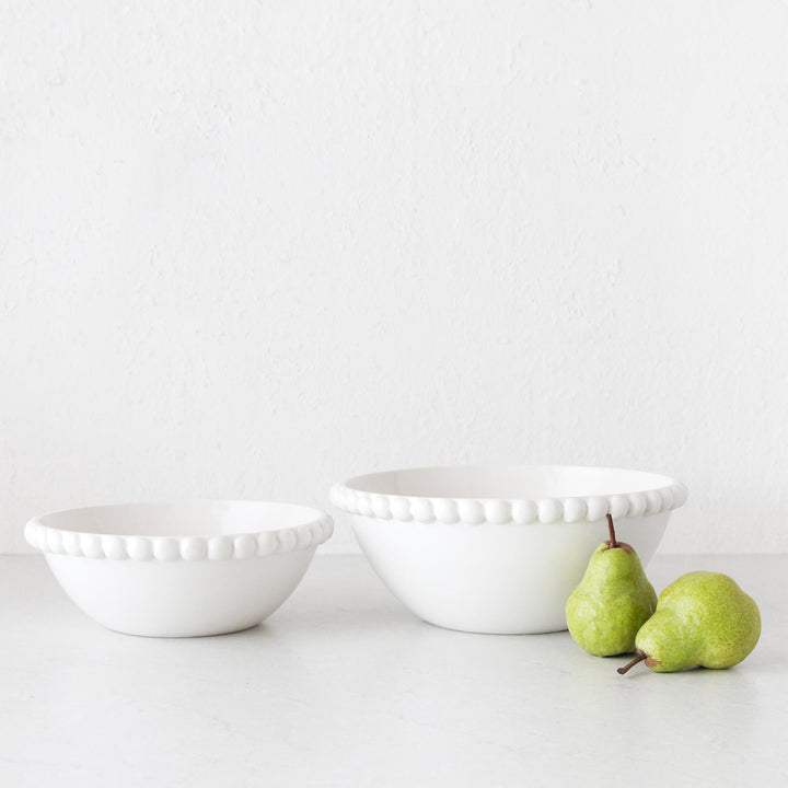 EDEN CHRISTMAS SERVING BOWL BUNDLE X2  |  L + XL  |  28CM + 33CM  |  WHITE CERAMIC