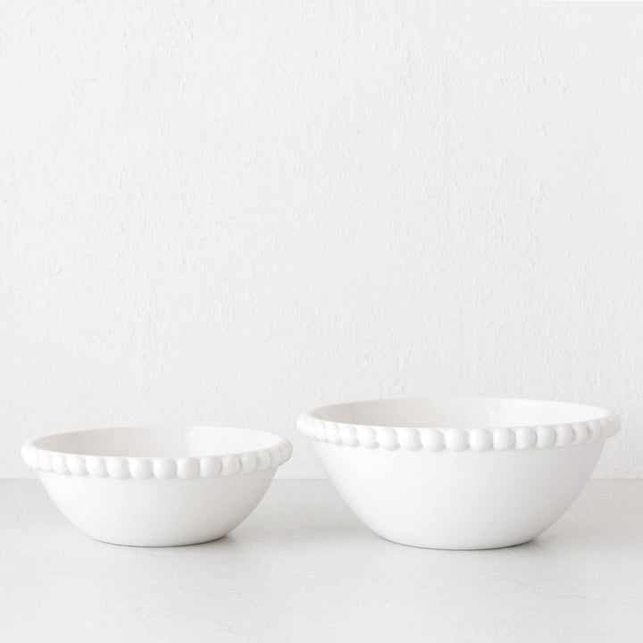 EDEN CHRISTMAS SERVING BOWL BUNDLE X2  |  L + XL  |  28CM + 33CM  |  WHITE CERAMIC