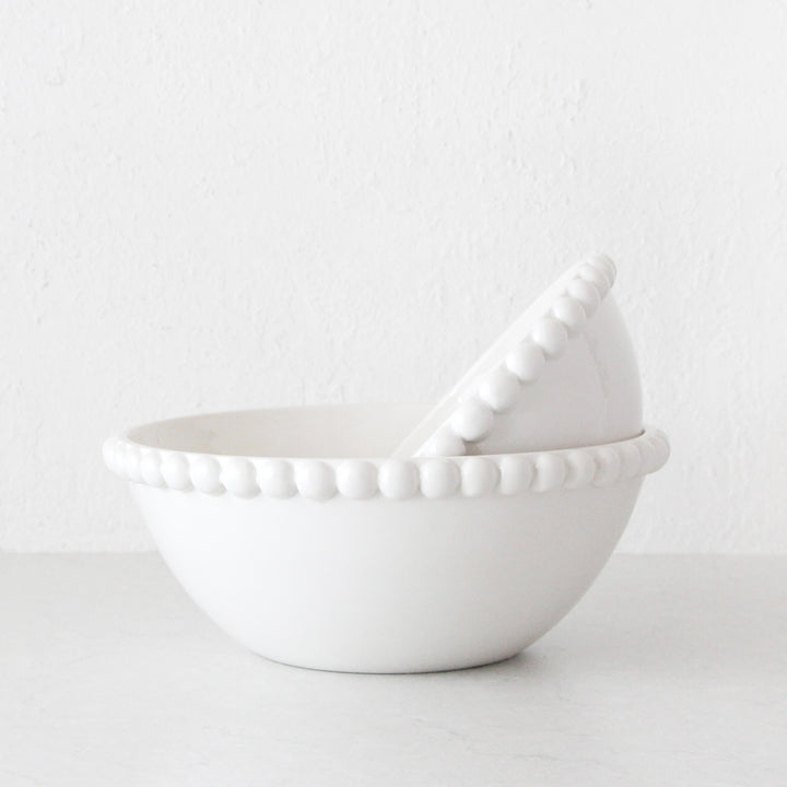 EDEN CHRISTMAS SERVING BOWL BUNDLE X2  |  L + XL  |  28CM + 33CM  |  WHITE CERAMIC