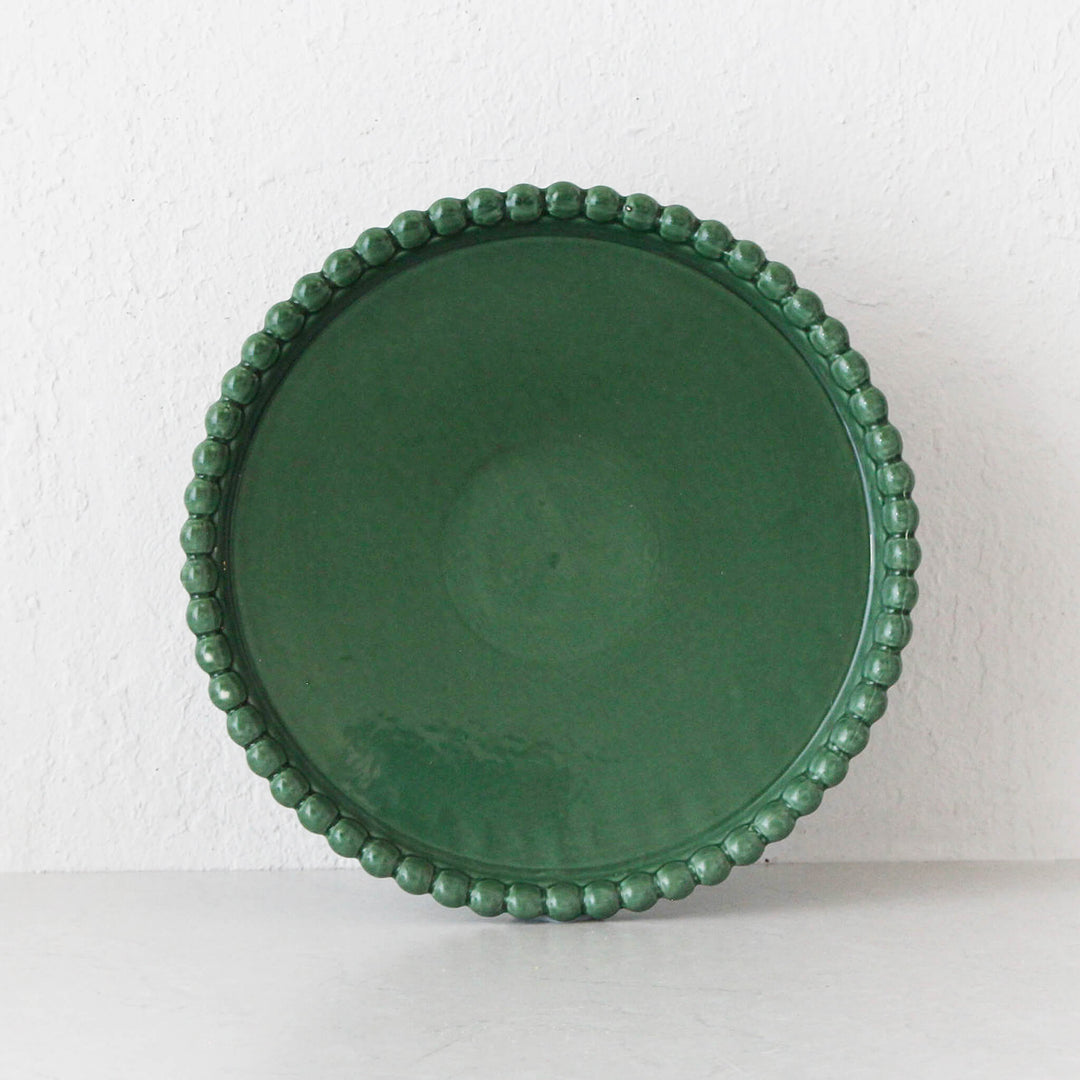 EDEN CHRISTMAS CAKE STAND  |  30CM  |  GREEN CERAMIC