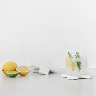 ELIOT WHITE MARBLE COASTERS | STYLED