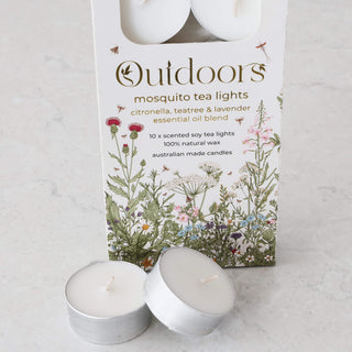 ELUME  |  CITRONELLA TEALIGHT SOY CANDLES  |  10 PACK  |  5+HR  |  CITRONELLA  + TEA TREE + LAVENDER