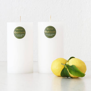 ELUME  |  CITRONELLA PILLAR 3X6" CANDLE BUNDLE X2  |  90HRS  |  CITRONELLA + TEA TREE + LAVENDER
