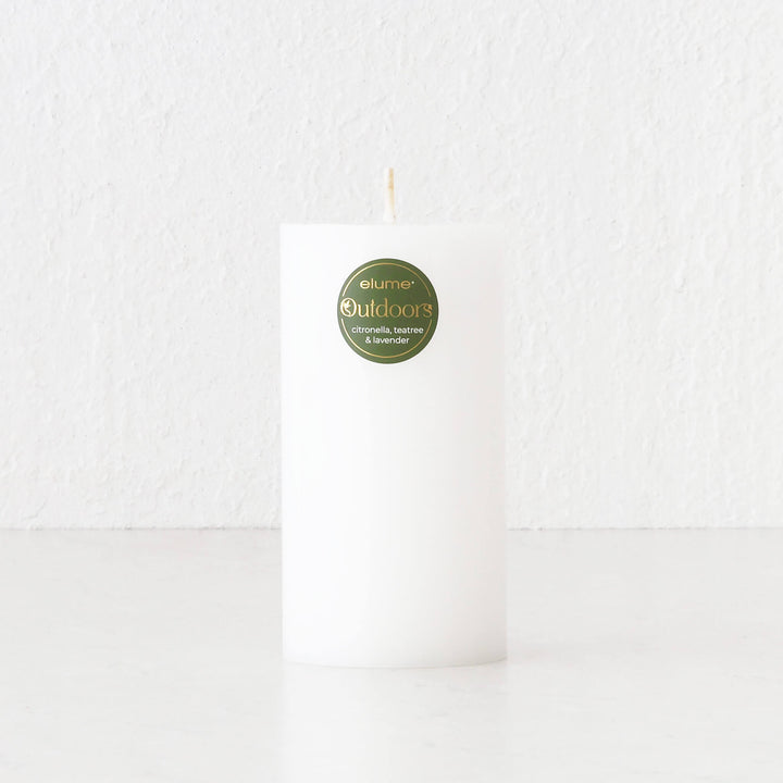 ELUME  |  CITRONELLA PILLAR 3X6" CANDLE  |  90HRS  |  CITRONELLA +  TEA TREE + LAVENDER