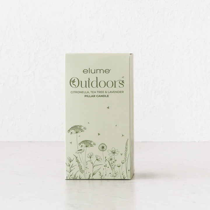 ELUME  |  CITRONELLA PILLAR 3X6" CANDLE  |  90HRS  |  CITRONELLA +  TEA TREE + LAVENDER