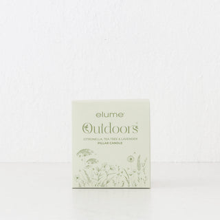 ELUME  |  CITRONELLA PILLAR 4.5X5" CANDLE  |  130+HRS  |  CITRONELLA + TEA TREE + LAVENDER