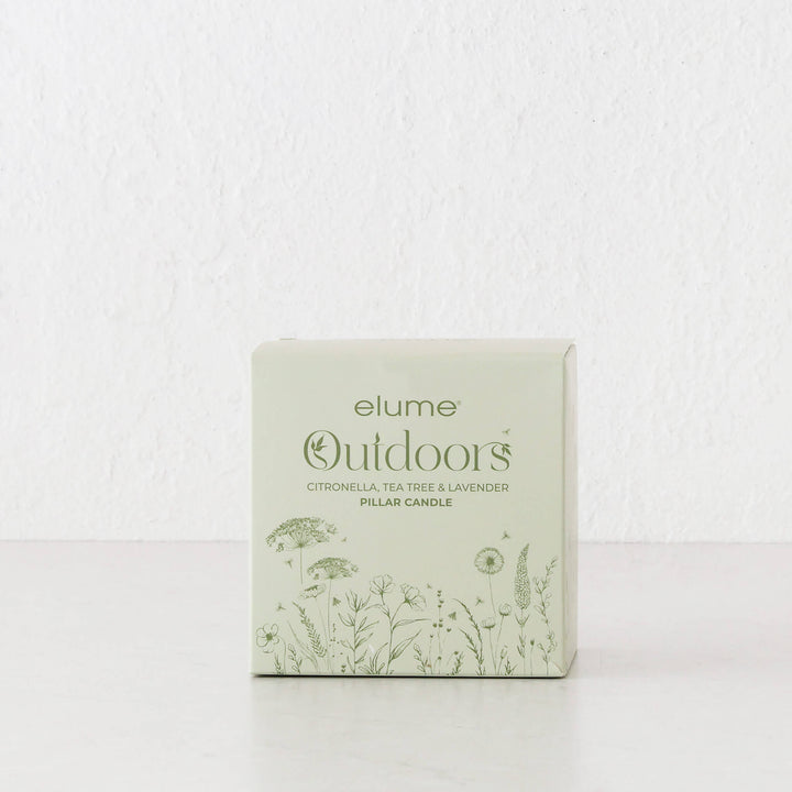 ELUME  |  CITRONELLA PILLAR 4X4" CANDLE  |  120HRS  |  CITRONELLA + TEA TREE + LAVENDER
