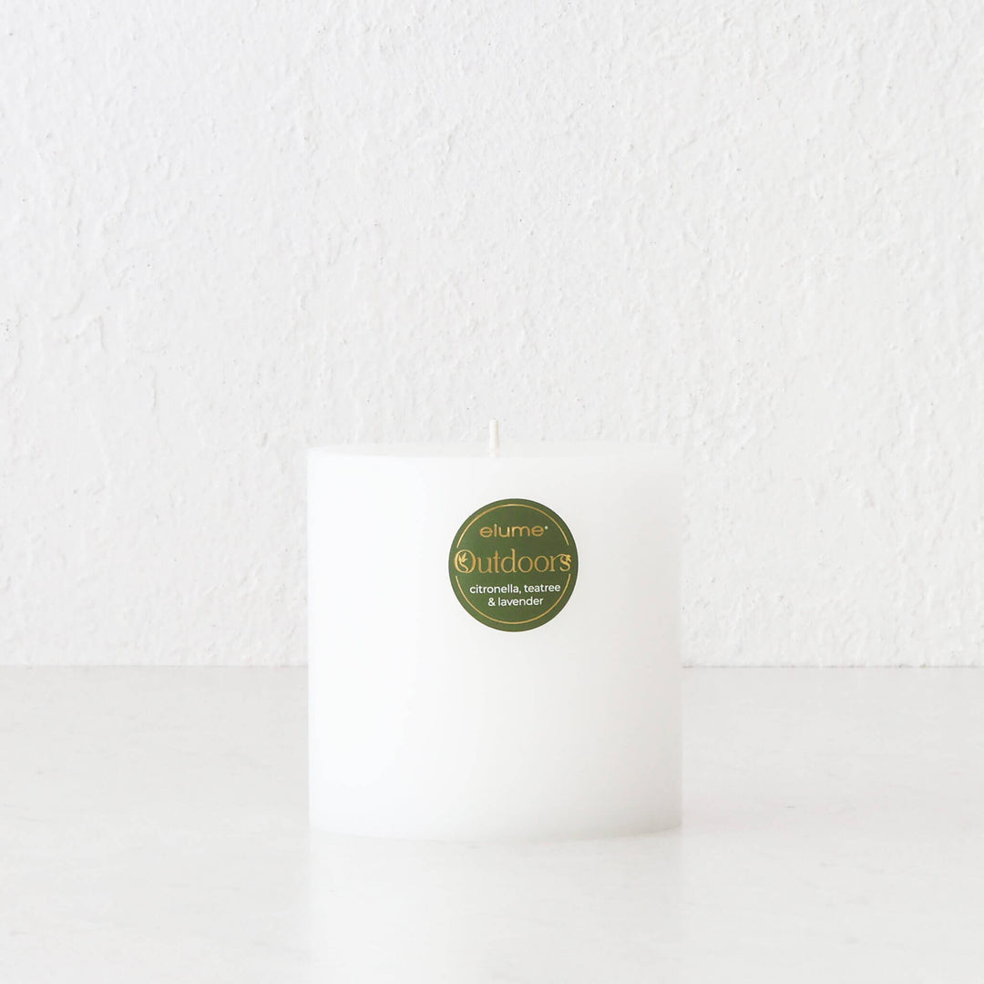 ELUME  |  CITRONELLA PILLAR 4X4" CANDLE  |  120HRS  |  CITRONELLA + TEA TREE + LAVENDER