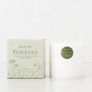 ELUME  |  CITRONELLA PILLAR 4X4" CANDLE  |  120HRS  |  CITRONELLA + TEA TREE + LAVENDER