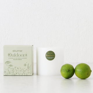 ELUME  |  CITRONELLA PILLAR 4X4" CANDLE  |  120HRS  |  CITRONELLA + TEA TREE + LAVENDER