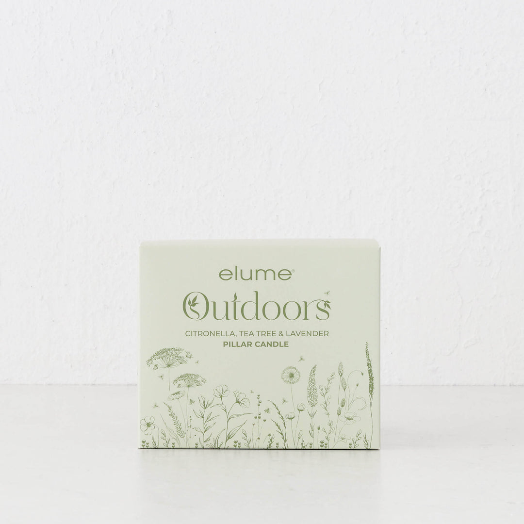 ELUME  |  CITRONELLA PILLAR 6X5" CANDLE  |  150+HRS  |  CITRONELLA + TEA TREE + LAVENDER