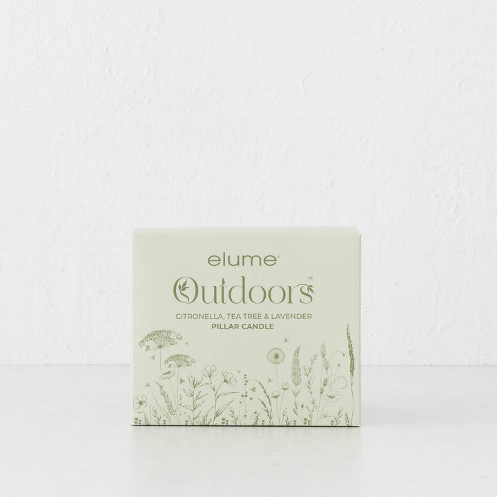 ELUME  |  CITRONELLA PILLAR 6X5" CANDLE  |  150+HRS  |  CITRONELLA + TEA TREE + LAVENDER