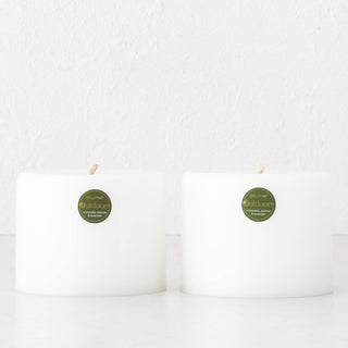 ELUME  |  CITRONELLA PILLAR 6X5" CANDLE BUNDLE X2  |  150HRS  |  CITRONELLA + TEA TREE + LAVENDER