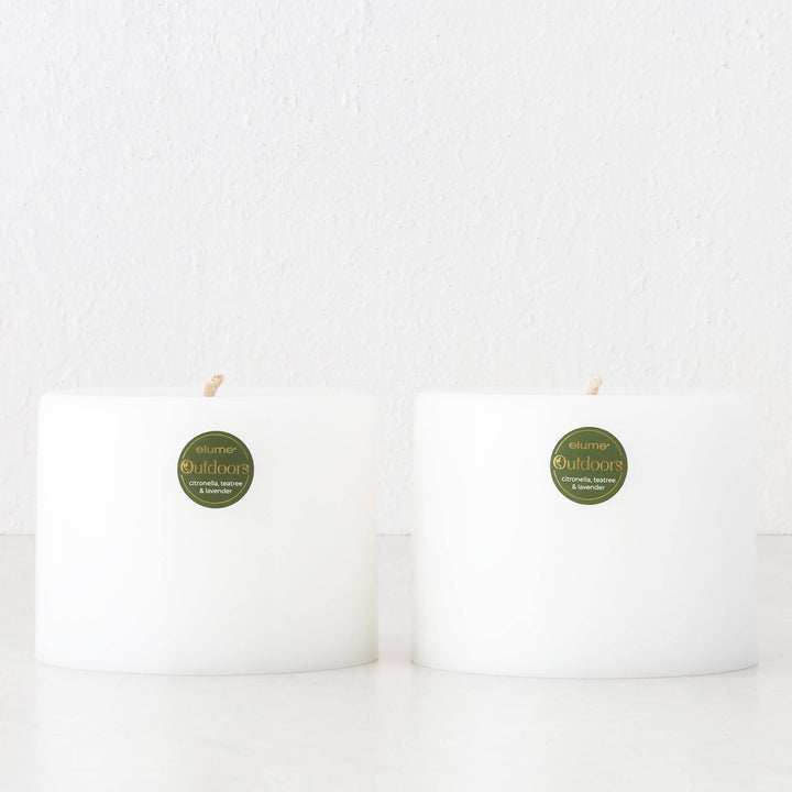 ELUME  |  CITRONELLA PILLAR 6X5" CANDLE BUNDLE X2  |  150HRS  |  CITRONELLA + TEA TREE + LAVENDER