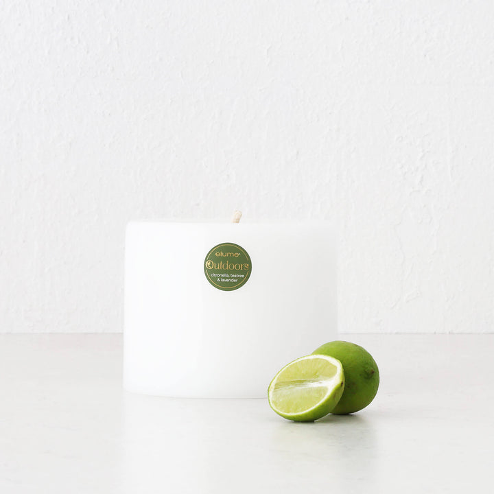 ELUME  |  CITRONELLA PILLAR 6X5" CANDLE  |  150+HRS  |  CITRONELLA + TEA TREE + LAVENDER