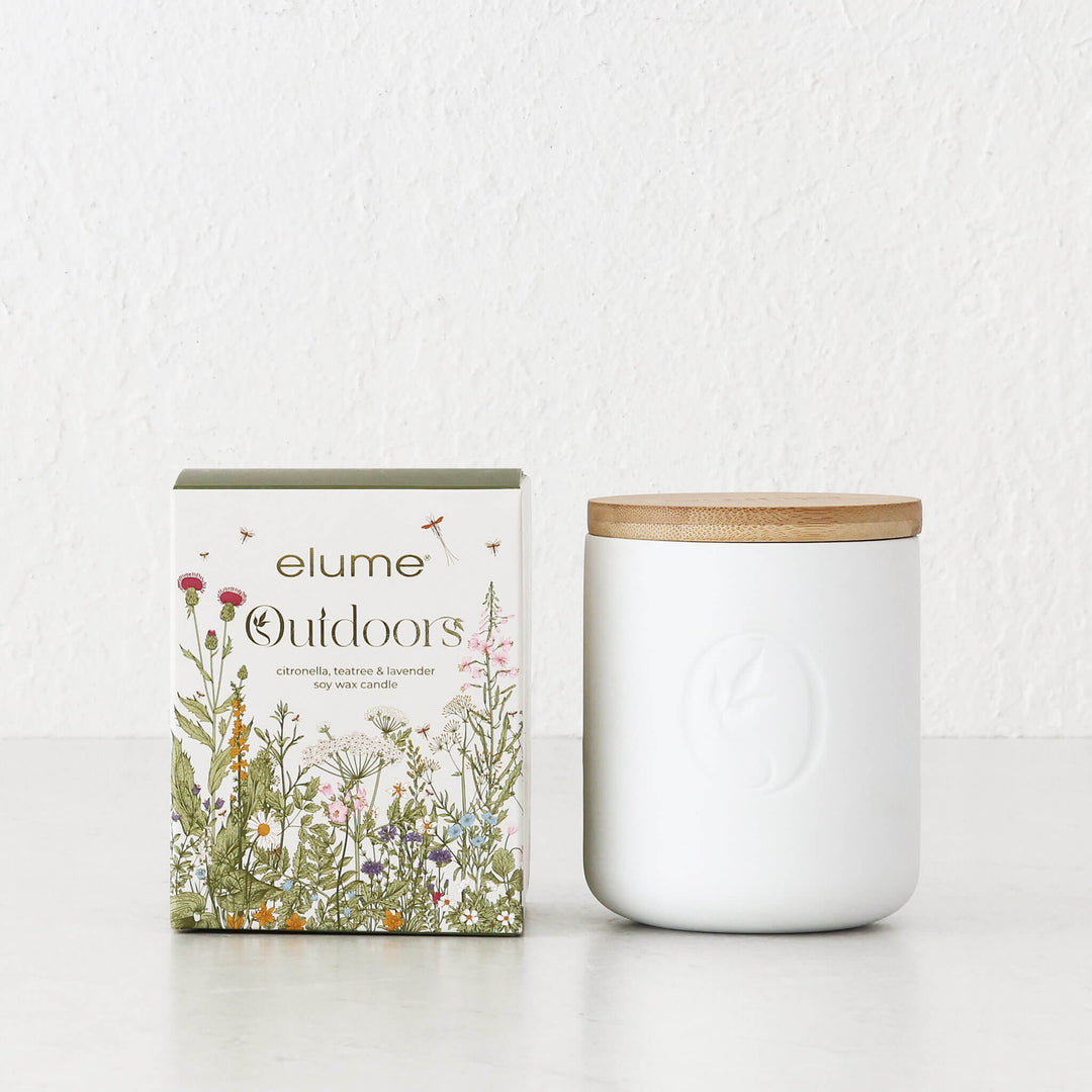 ELUME  |  CITRONELLA SOY JAR CANDLE + LID 300G  |  CITRONELLA + TEA TREE + LAVENDER