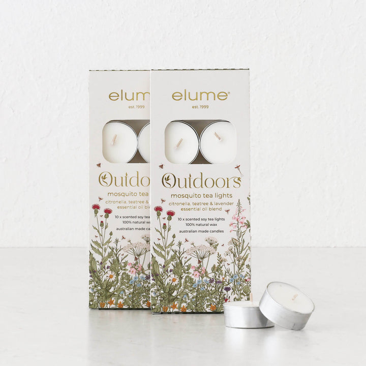 ELUME  |  CITRONELLA TEALIGHT SOY CANDLES  |  20 PACK  |  5+HR  |  CITRONELLA  + TEA TREE + LAVENDER