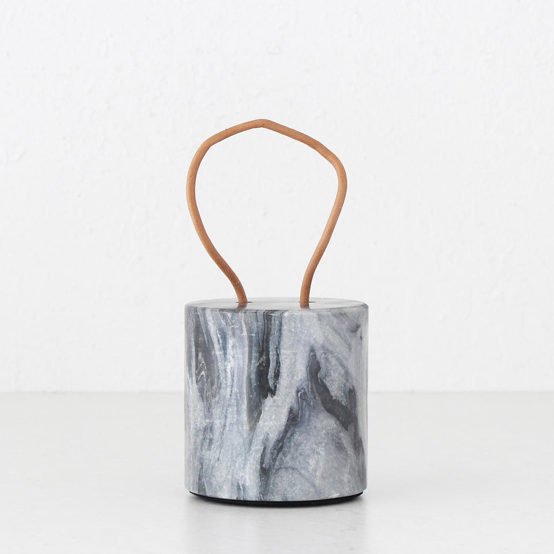 ENORA DOOR STOP  |  DARK GREY MARBLE  13 X 13CM