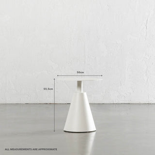 PALOMA ESCALON TERRACE SIDE TABLE | MILK WHITE | MEASUREMENTS