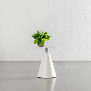 PALOMA ESCALON TERRACE SIDE TABLE  |  MILK WHITE