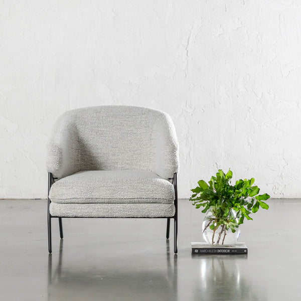 PILOTI ESSEN ARMCHAIR  |  ASHEN MIST BOUCLE