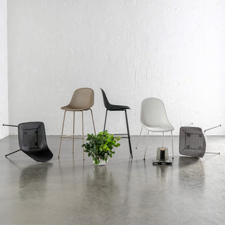 ETTA MESH INDOOR/OUTDOOR DINING CHAIR + BAR CHAIR COLLECTION