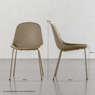 ETTA MESH INDOOR/OUTDOOR DINING CHAIR  |  TOBACCO SAND | MEASUREMENTS