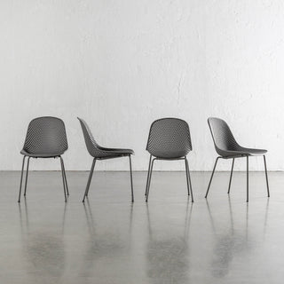  ETTA MESH INDOOR/OUTDOOR DINING CHAIR  |  GRANITE GREY