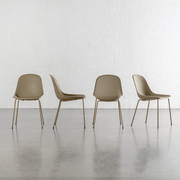 ETTA MESH INDOOR/OUTDOOR DINING CHAIR | TOBACCO SAND | BUNDLE x 4