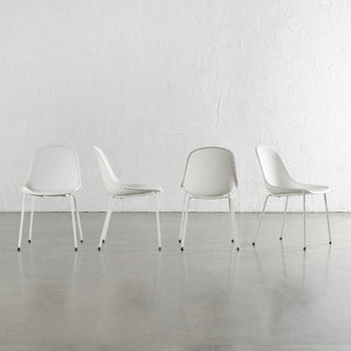 ETTA MESH INDOOR/OUTDOOR DINING CHAIR  |  GHOST WHITE