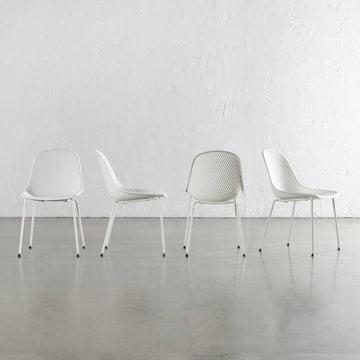 ETTA MESH INDOOR/OUTDOOR DINING CHAIR  |  GHOST WHITE