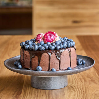 OTTAWA STONEWARE FOOTED CAKE STAND  |  STONE